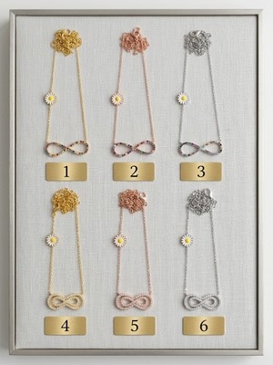 Papatya Silver 925 Ayar Gümüş Taşlı Sonsuzluk Kolye Çeşitleri.rose.gold.rodaj Renk Seçeneği