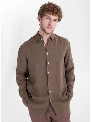 Ted Baker Haki Erkek Comfort Fit Düğmeli Gömlek TBMRSH2034-1