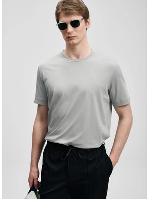 Lufian Lufıan Gri Erkek Slim Fit T-Shirt Bran