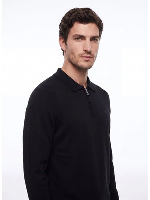 Fabrika Siyah Erkekslim Fit Polo  Kazak F6WM-KZK 2021