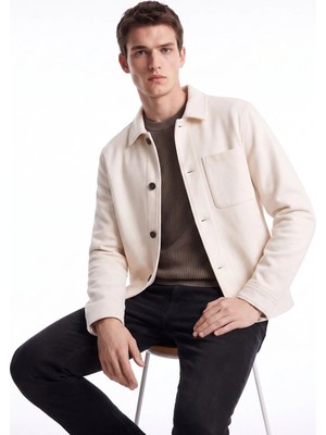 Fabrika Ekru Erkek Slim Fit Mont F6WM-MNT 2111