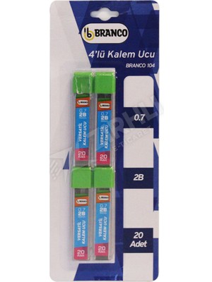 2 Adet Branco 4'lü Kalem Ucu 0.7 Blister KOD:104