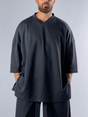 Cocopelli Oversize Tasarım Siyah Erkek Sweat COC3387