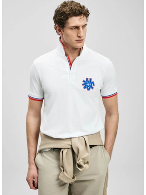 Lufian Lufıan Beyaz Erkek Slim Fit Polo T-Shirt Gavın