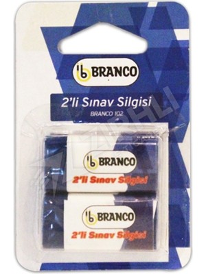 2 Adet Branco Beyaz Silgi 2'li Blister KOD:102