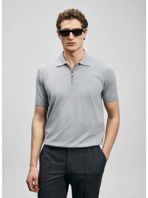 Lufian Lufıan Gri Erkek Slim Fit Polo T-Shirt North