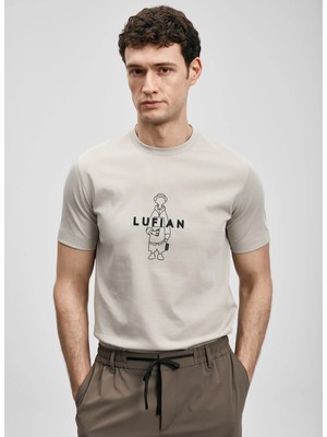 Lufian Lufıan Taş Erkek Slim Fit Yazı Baskılı T-Shirt Sımbad