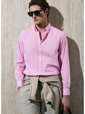 Lufian Lufıan Pembe Erkek Slim Fit Gömlek Marco