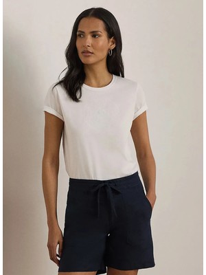 Lauren Ralph Lauren Beyaz Kadın Bisiklet Yaka T-Shirt 200P09106