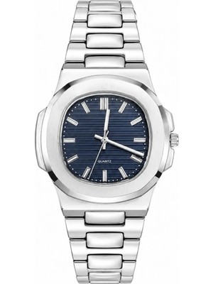 Aybars Premium Erkek Kol Saati Çelik Kordon Lacivert Kadran Quartz Analog Bilek Saati