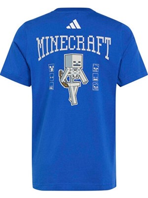 Adidas J Mınecraft Tee Çocuk Günlük Tişört KH3201 Mavi