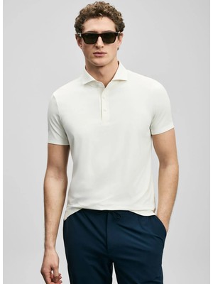 Lufian Lufıan Beyaz Erkek Slim Fit Polo T-Shirt Spencer