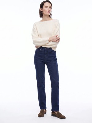 Mustang Lacivert Kadın Straight Denim Pantolon Crosby Straıght -1612