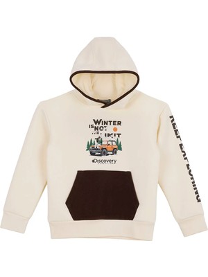 Discovery Expedition Bej Erkek Çocuk Baskılı Sweatshirt D6WB-SWT3033
