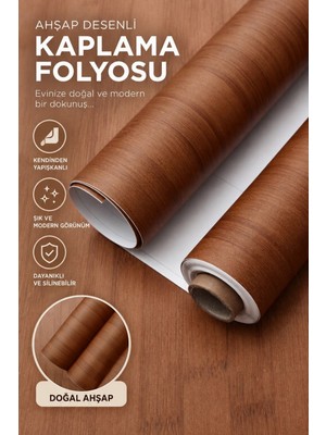 Deconitte Kendinden Yapışkanlı Koyu Ahşap Desenli Premium Mobilya Dolap Masa Tezgah Dekoratif Kaplama 60X100CM