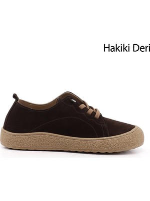 Gönderi(r) Kadın Kahve Süet  Bağcıklı Hakiki Deri Sneaker