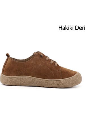 Gönderi(r) Kadın Taba Süet  Bağcıklı Hakiki Deri Sneaker
