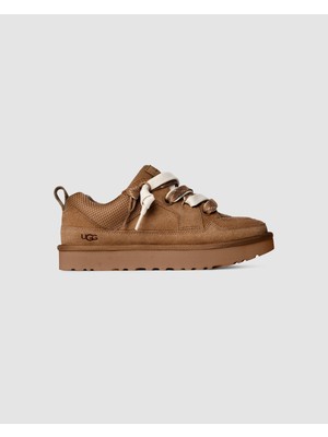 UGG Kadın Düşük Bilekli Süet Detaylı Eva Tabanlı Deri Taba Sneaker 1168890-CHESTNUT