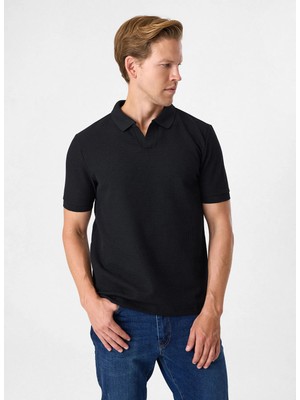 Back And Bond Siyah Erkek Regular Fit Polo T-Shirt BTS1008200000
