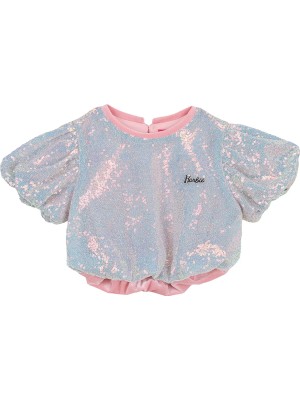 Barbie Pembe Kız Çocuk Simli Bluz BRB5WG-BLZ6202