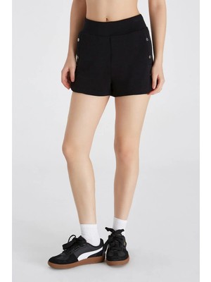 Boboist Siyah Kadın Regular Fit Şort BOBO778105