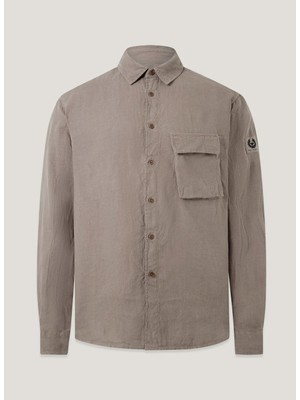 Belstaff Açık Kahverengi Erkek Regular Fit Gömlek Scale Shırt Asphalt
