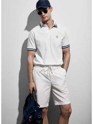 Lufian Lufıan Beyaz Erkek Slim Fit Polo T-Shirt Cole