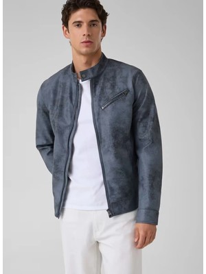 Guess Mavi Erkek Mont M6YL15W2806-FBIT Leat Biker Ceket