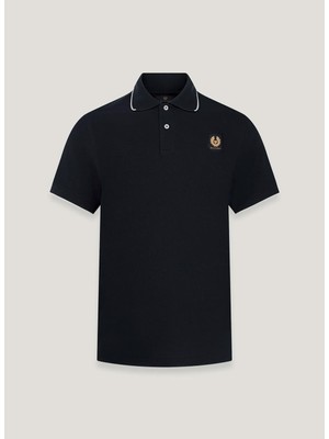 Belstaff Siyah Erkek Regular Fit Logo Baskılı Polo T-Shirt Tıpped Polo Black