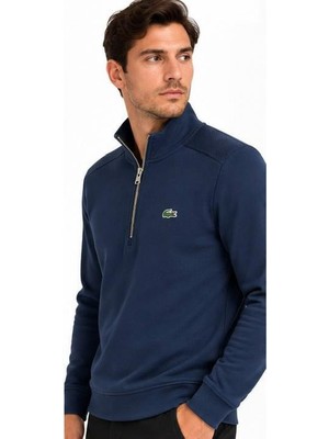 Lacoste  Fermuar Yaka Regular Fit Lacivert  Uzun  Kol