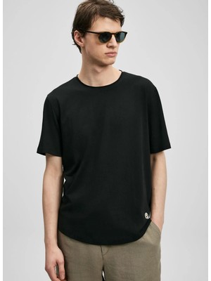 Lufian Lufıan Siyah Erkek Slim Fit T-Shirt Junya
