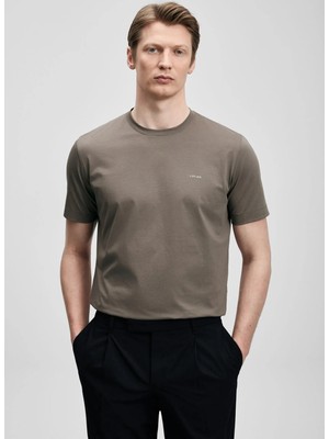 Lufian Lufıan Vizon Erkek Slim Fit T-Shirt Bran