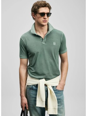 Lufian Lufıan Yeşil Erkek Slim Fit Polo T-Shirt Vernon