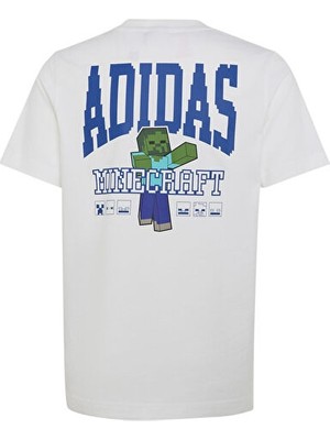 Adidas J Mınecraft Tee 2 Çocuk Günlük Tişört KH3205 Beyaz