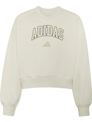 Adidas Beyaz Kız Çocuk Desenli Sweatshirt KS5136 Jg Clgt V-Neck