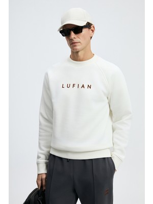 Lufian Bren Erkek Sweatshirt Kırık Beyaz
