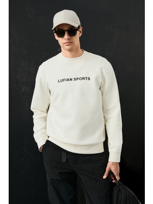 Lufian Rowan Erkek Sweatshirt Kırık Beyaz