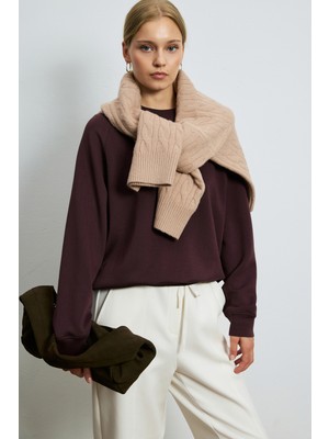 Lufian Alıce Kadın Örme Sweatshırt Mor