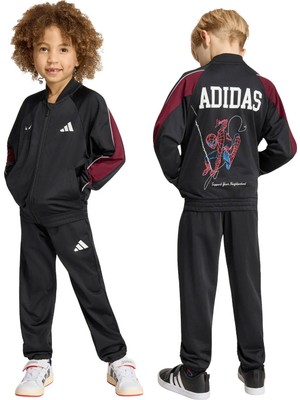 Adidas Siyah Erkek Çocuk Desenli Eşofman Takımı KG6137 Lk Mrvl Sm Ts
