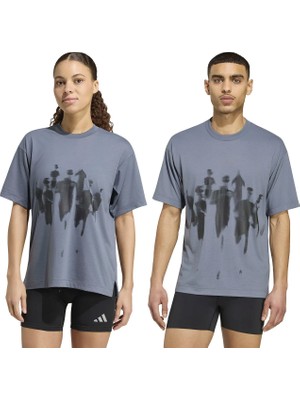 Adidas KY5654 ADI365 Hyb T Uf Gri Bisiklet Yaka Desenli Erkek T-Shirt