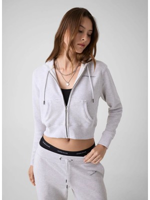 Guess Jeans Gri Kadın Kapüşonlu Sweatshirt W6YQ13K4206-H91N
