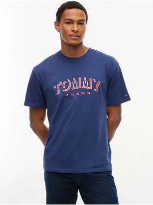 Tommy Jeans Lacivert Erkek T-Shirt DM0DM23602DB7 Tjm Rlx Dna Play Tee