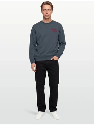Calvin Klein Jeans Gri Erkek Sweatshirt LV04RG265GCEG Ls Premıum Terry Grp