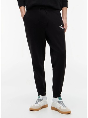 Tommy Jeans Siyah Erkek Regular Fit Logo Baskılı Sweatpant DM0DM23903BDS Tjm Reg Sıgnature Sw