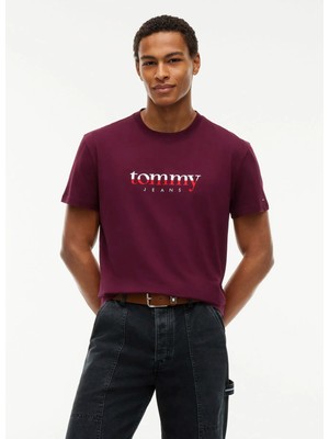 Tommy Jeans Bordo Erkek T-Shirt DM0DM21978V11 Tjm Reg Dna Tee Ext