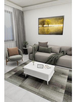kolexonline Desensiz 3 Kademeli Akıllı Sihirli Sehpa Beyaz Suntalam Malzeme 60x90 cm Boyutlar