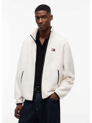 Tommy Jeans Bej Erkek Sweatmont DM0DM22345AEF Tjm Rlx Badge Zıp-Th