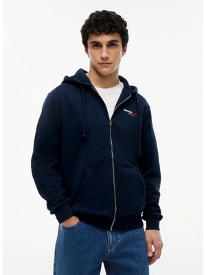 Tommy Jeans Lacivert Erkek Sweatshirt DM0DM23404C1G Tjm Reg Dna Backprın