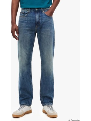 Tommy Jeans Lacivert Erkek Straight Denim Pantolon DM0DM233581BK Ryan Slım Str CJ6034