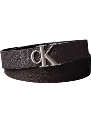 Calvin Klein Siyah Erkek Kemer Ck Buckle Tumbled 35MM Adj/rev
